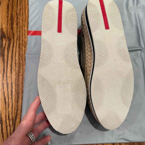 PRADA SPORT CANVAS SLIP-ON ESPADRILLES KHAKI LOAFER - Retail $495 - Picture 6 of 8